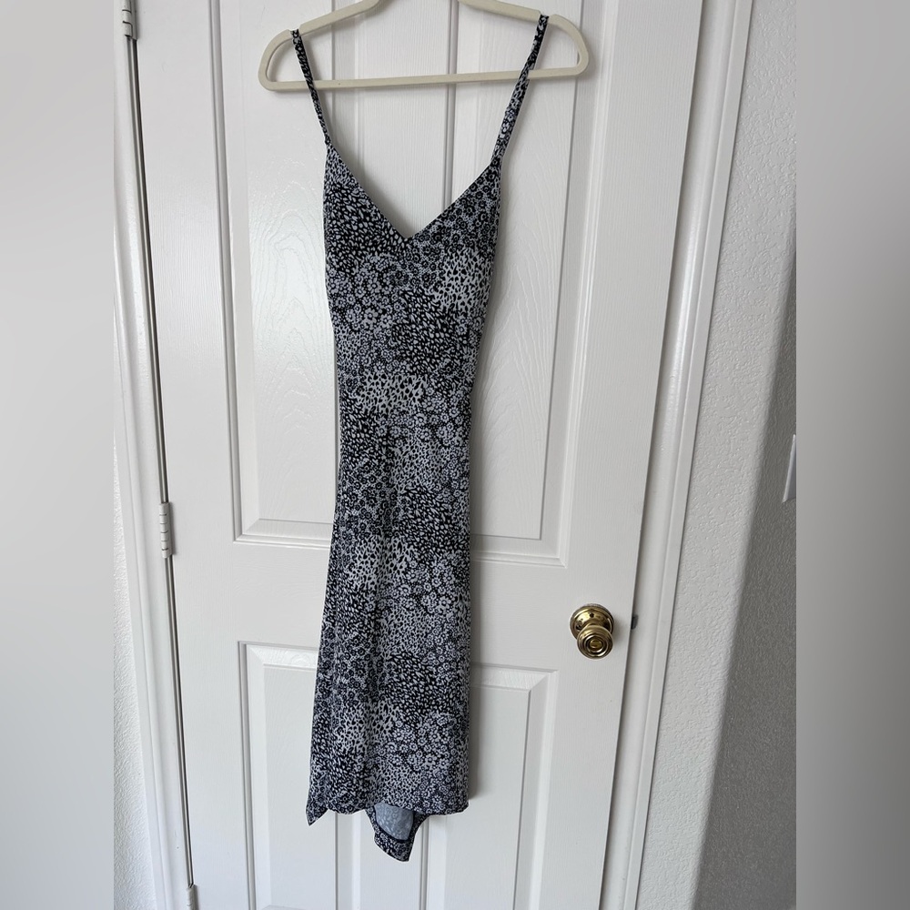 Krimson Klover Black and White Patterned Maxi Dress